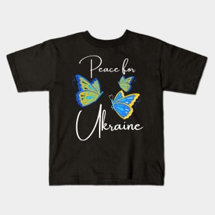 Peace for Ukraine Ukrainian Butterflies Ukraine Freedom Kids T-Shirt